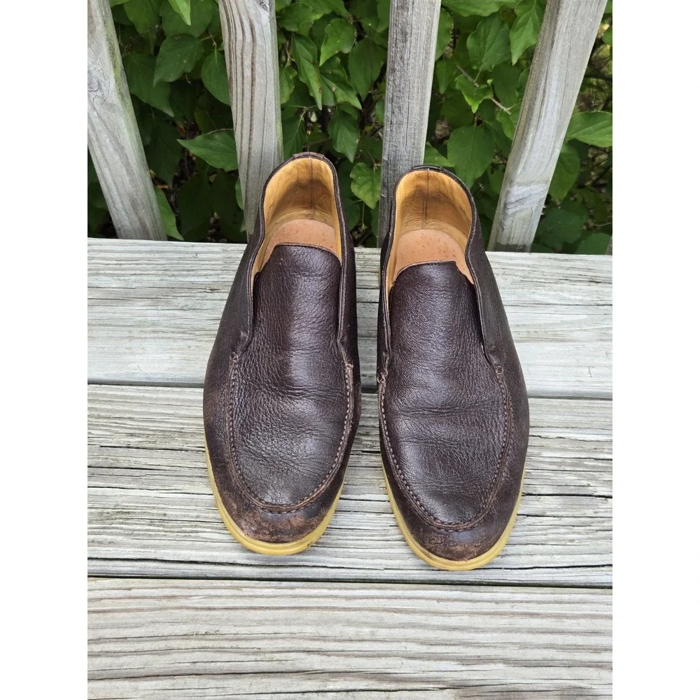 Loro Piana Open Walk Brown Soft Leather Chukka Ankle Shoes EU 42.5/US 9.5‎